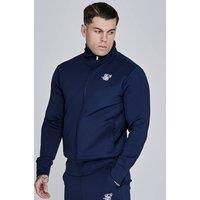 SikSilk Men's Essentials Poly Track Top in Navy | Size: XL