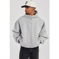 Cernucci Men's Zip Hooded Panelled Scuba Jacket in Grey | Size: Small