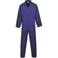 Portwest Men's Euro Work Polycotton Coverall (S999) Workwear Pack of 2 in Royal | Size: Large