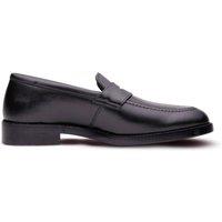 QUIVE London Men's VENTOR Penny Loafers Premium Leather Slip On Shoes for Men with Warranty in Black | Size: 9