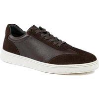 Jones Bootmaker Men's Saladino Leather Lace Up Trainers in Brown | Size: 8
