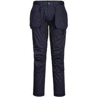Portwest Men's Stretch Holster Pocket Slim Work Trousers in Mid Navy | Size: 34R