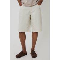 Threadbare Men's Baggy Fit Denim Shorts in Natural | Size: 34R