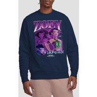 Netflix Kpop Demon Hunters Huntrix Huntrx Zoey Bootleg Sweatshirt, Navy | Size: Large