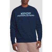 Netflix Kpop Demon Hunters Full Colour Logo Sweatshirt, Navy | Size: Small