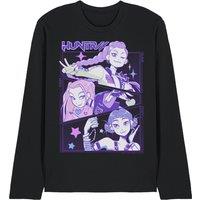 Netflix Kpop Demon Hunters Anime Huntrix Huntrx Long Sleeve T-Shirt, Black | Size: XL
