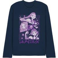 Netflix Kpop Demon Hunters Huntrix Huntrx Manga Panels Trio Long Tee, Navy | Size: Small