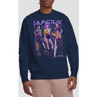 Netflix Kpop Demon Hunters Huntrix Huntrx Golden Trio Pose Sweatshirt, Navy | Size: XL