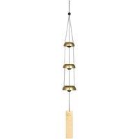 Woodstock Chimes Trio Brass Temple Wind Bells in Gold