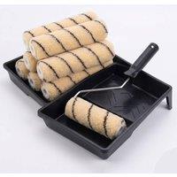 Bedsland Paint Tray Kit Large 9in Roller Frame with 6 Emulsion Rollers
