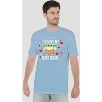 Disney Star Wars You Make My Heart Grogu T-Shirt, Light Blue | Size: 3XL