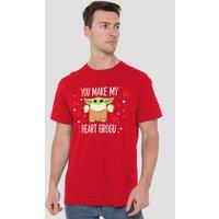 Disney Star Wars You Make My Heart Grogu T-Shirt, Red | Size: 4XL