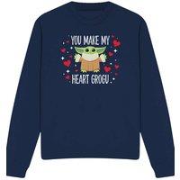 Disney Star Wars You Make My Heart Grogu Sweatshirt, Navy | Size: Medium
