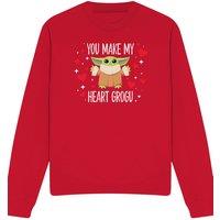 Disney Star Wars You Make My Heart Grogu Sweatshirt, Red | Size: Large