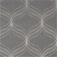 Boutique Optical Geo Silver Wallpaper in Grey | Size: 10000mm x 520mm