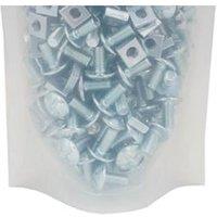 Unifix Mushroom Head Roofing Bolts & Nuts BZP M6 x 50 - Box of 450 in Silver