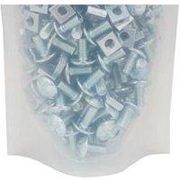 Unifix Mushroom Head Roofing Bolts Nuts BZP M6 x 80 - Box of 350 in Silver