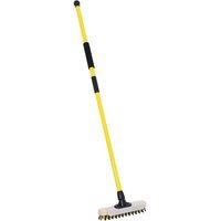 Charles Bentley BULLDOZER PRO Heavy Duty Deck Scrub with Scraper & Telescopic Handle in Yellow