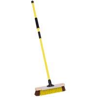 Charles Bentley BULLDOZER PRO Heavy Duty 15.7" Utility Broom with Scraper in Yellow