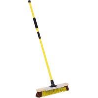 Charles Bentley BULLDOZER PRO Heavy Duty 18" Broom with Scraper & Telescopic Handle in Yellow