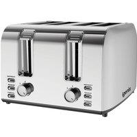 Igenix 1500W 4 Slice Toaster Stainless Steel, IGT0409SS in Metallic Silver