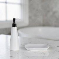 Showerdrape Alto White 2 Set - Liquid Soap Dispenser & Soap Dish