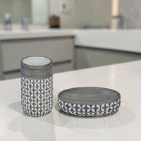 Showerdrape Ravello Bathroom Accessory Set - Soap Dish & Tumbler in Grey
