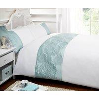 Rapport Home Sienna Polyester Duvet Cover Set with Pillowcase in Duck Egg Blue | Size: Super King