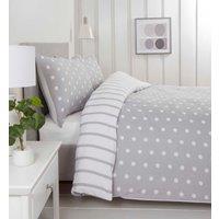 Rapport Home Spots & Stripes Microfibre Duvet Set in Grey | Size: Double