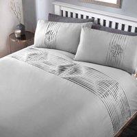 Rapport Home Boston Polycotton Duvet Cover Set With Pillowcase in Grey | Size: Double