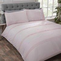 Rapport Home Clarissa Polycotton Duvet Cover Set With Pillowcase in Dusty Pink | Size: King