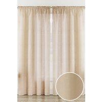 Tyrone Textiles Rhodes' Natural / Beige Plain Linen-Look Voile Panels Pair with Rod Pocket Header | Size: 140 cm width x 229 cm drop