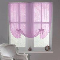 Luxury Living Sheer Voile Tie Up Curtain Blinds - Adjustable Light Filtering in Lavender | Size: 228 cm width x 137 cm drop