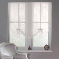 Luxury Living Sheer Voile Tie Up Curtain Blinds - Adjustable Light Filtering in Ivory | Size: 228 cm width x 137 cm drop