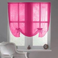 Luxury Living Sheer Voile Tie Up Curtain Blinds - Adjustable Light Filtering in Cerise | Size: 228 cm width x 137 cm drop