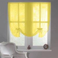 Luxury Living Sheer Voile Tie Up Curtain Blinds - Adjustable Light Filtering in Yellow | Size: 228 cm width x 137 cm drop
