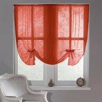 Luxury Living Sheer Voile Tie Up Curtain Blinds - Adjustable Light Filtering in Terracotta | Size: 228 cm width x 137 cm drop