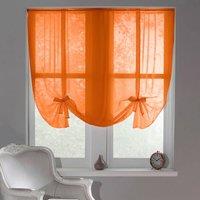 Luxury Living Sheer Voile Tie Up Curtain Blinds - Adjustable Light Filtering in Orange | Size: 228 cm width x 137 cm drop