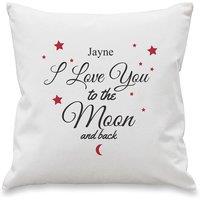 Personalised Memento Company Personalised To The Moon & Back White Cushion | Size: 40 cm x 40 cm