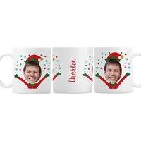 Personalised Memento Company Personalised Photo Upload Christmas Elf Mug in White