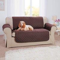 Coopers of Stortford Quilted 3 Seater Sofa Cover Reversible, Machine Washable 279 x 190.5cm in Brown | Size: 279 x 190.5 cm
