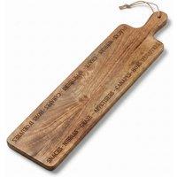 Homescapes Etched Canapes Chopping Board, 16 x 70cm in Natural | Size: 16 x 70 cm