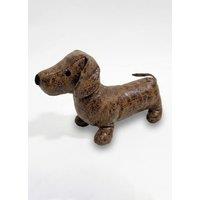 Homescapes Luxury Sausage Dog Door Stop - Brown