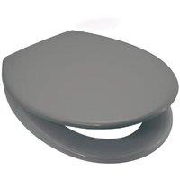 BARGAINS-GALORE 18' Grey Wooden Toilet Seat Bathroom With Fittings Easy Clean Cover