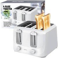 BARGAINS-GALORE 1400w 4 Slice Toaster Toastie Maker Pop Up Cool Touch 6 Settings White
