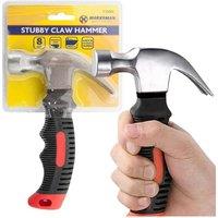 BARGAINS-GALORE 8oz Stubby Claw Hammer Heavy Duty Construction Soft Grip Safe Strong