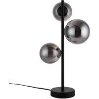 First Choice Lighting Cole - Black with Smoke Glass Globes 3 Light Table Lamp