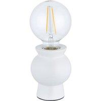 First Choice Lighting Tate - White Abstract Ceramic Table Lamp for Retro Bulb