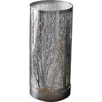 First Choice Lighting Morris - Chrome Woodland 26.5cm Touch Table Lamp in Silver