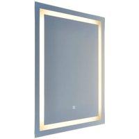 First Choice Lighting Stewart - LED Bathroom Mirror 80 x 60cm Touch Operated in Clear | Size: 80 x 60 cm